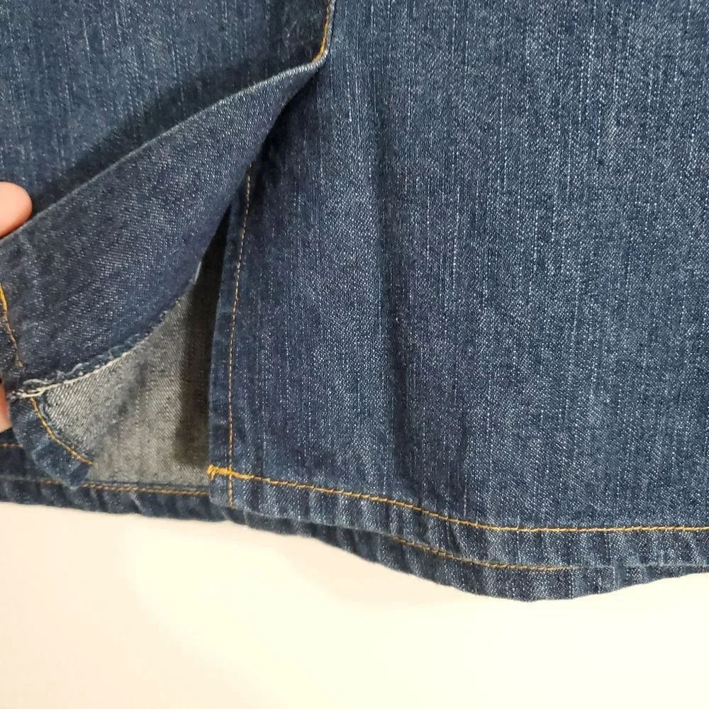 8 Petite Vintage St. John's Bay Western Yoke Denim Pencil Skirt Jean Knee Length